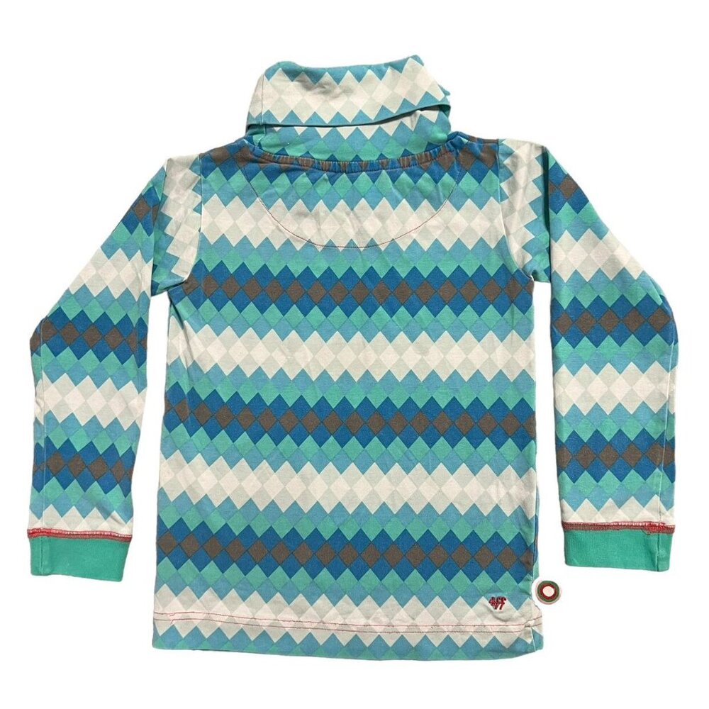 4 Funky Flavours Sz 110/116 (5-6Y) Geometric Diamond Stripes Turtleneck - Picture 6 of 6